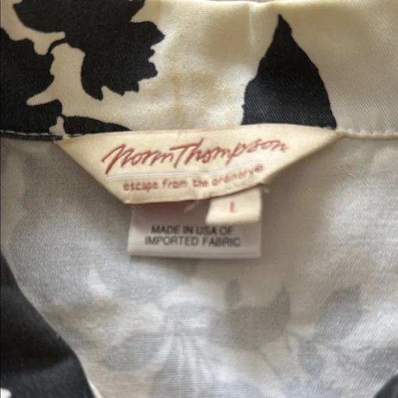 Norm Thompson Black and White Floral Jean Jacket - Picture 3 of 4